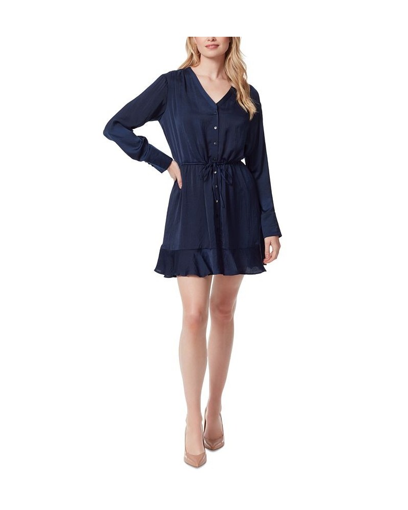 Women's Shiloh Printed Shirt Dress Blue $34.82 Dresses