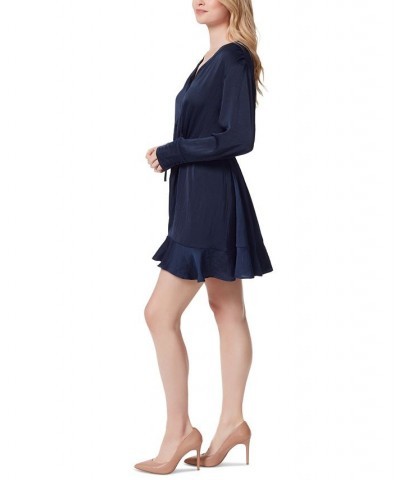 Women's Shiloh Printed Shirt Dress Blue $34.82 Dresses