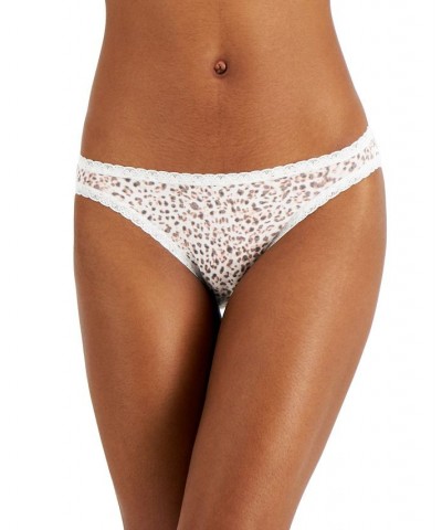 Women's Lace-Trim Thong Pink Leo $8.47 Panty