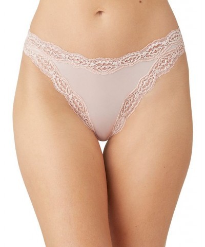 Softly Styled High-Leg Lace-Trim Bikini Underwear 841301 Pink $17.64 Panty