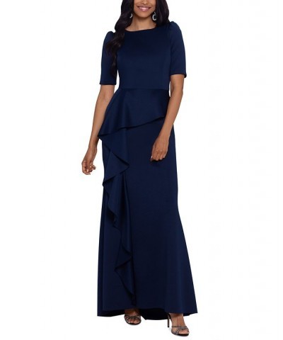 Cascading Ruffle Gown Blue $105.16 Dresses