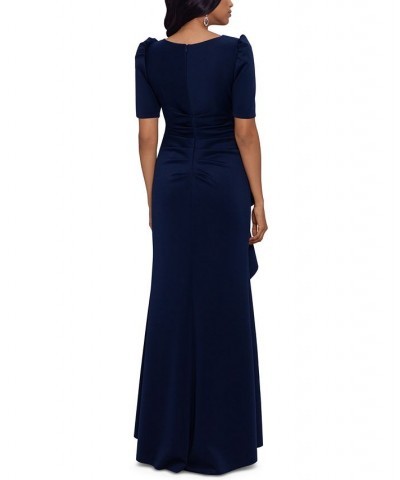 Cascading Ruffle Gown Blue $105.16 Dresses