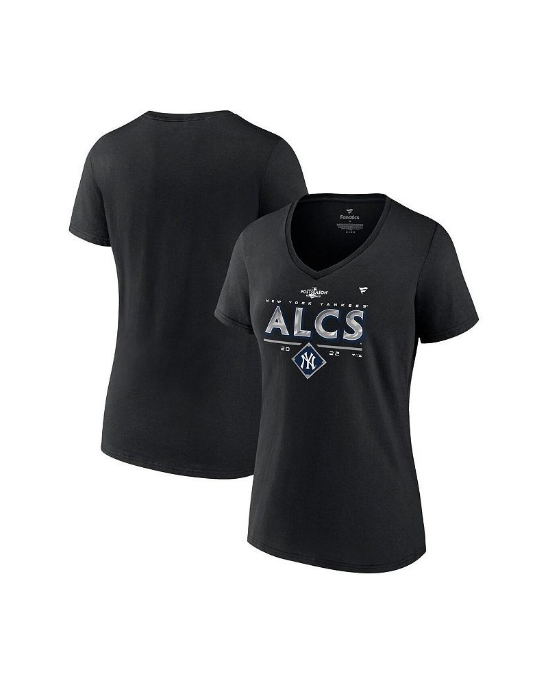 Women's Branded Black New York Yankees 2022 Division Series Winner Locker Room V-Neck T-shirt Black $24.50 Tops