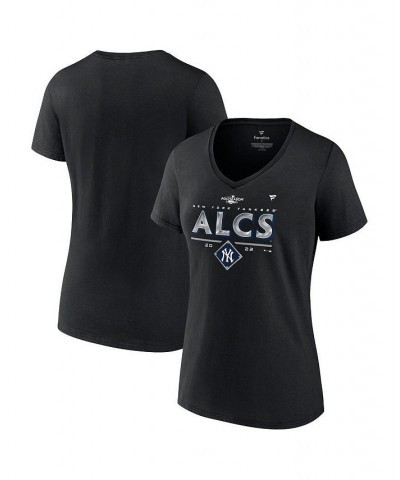 Women's Branded Black New York Yankees 2022 Division Series Winner Locker Room V-Neck T-shirt Black $24.50 Tops