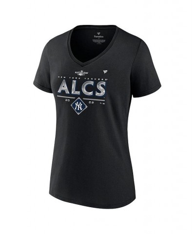 Women's Branded Black New York Yankees 2022 Division Series Winner Locker Room V-Neck T-shirt Black $24.50 Tops