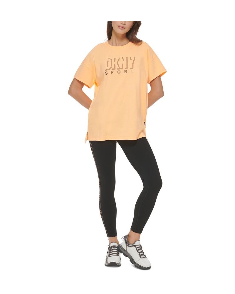 Women's Cotton Dropout Shadow Logo T-Shirt Clementine $13.69 Tops