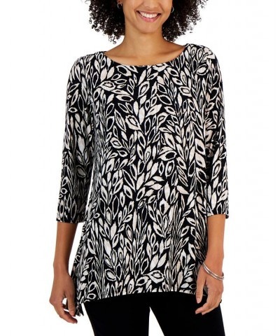 Petite Leaf Adventures Boat-Neck Top Black $13.24 Tops