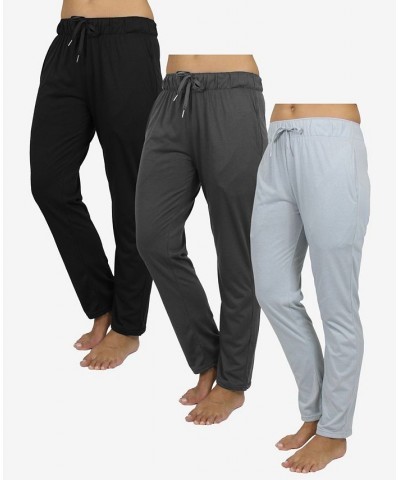 Women's Loose Fit Classic Lounge Pants Pack of 3 Black, Charcoal, Heather Gray $36.57 Pants