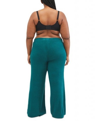 Plus Size Under Belly Hacci Wide-Leg Maternity Pants Blue $19.35 Pants