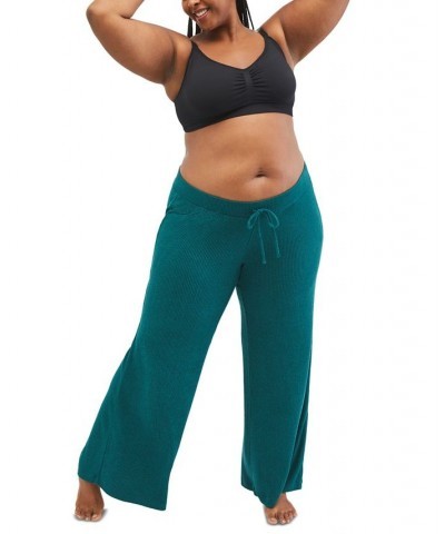 Plus Size Under Belly Hacci Wide-Leg Maternity Pants Blue $19.35 Pants