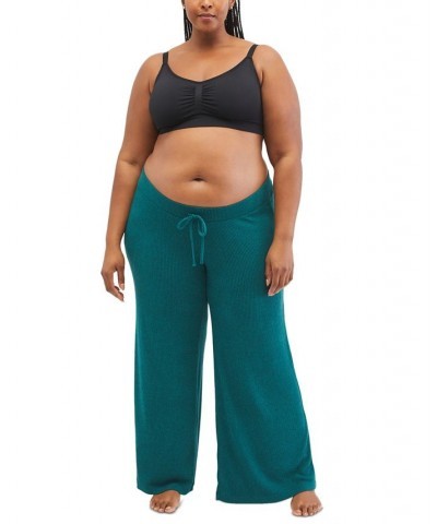 Plus Size Under Belly Hacci Wide-Leg Maternity Pants Blue $19.35 Pants