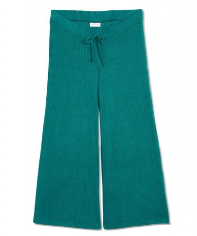 Plus Size Under Belly Hacci Wide-Leg Maternity Pants Blue $19.35 Pants