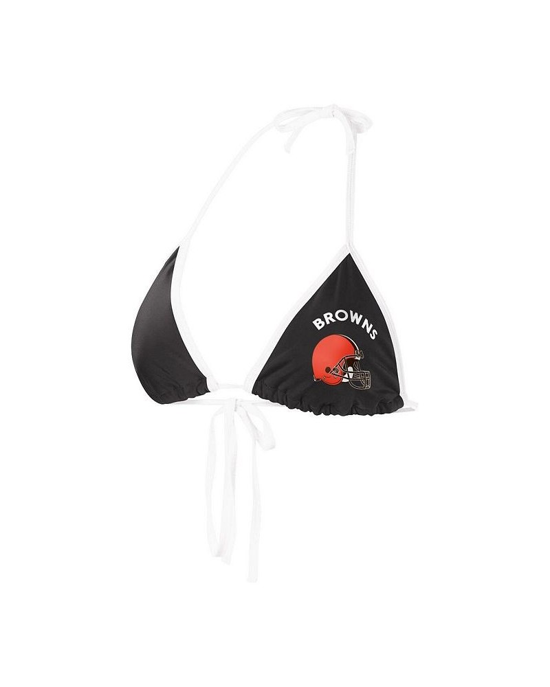 Women's Black Cleveland Browns Perfect Match Bikini Top Black $19.80 Swimsuits