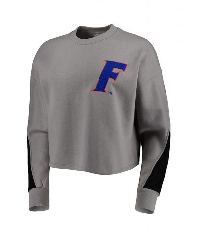 Women's Gray Florida Gators Back To Reality Colorblock Pullover Sweatshirt Gray $34.44 Sweatshirts