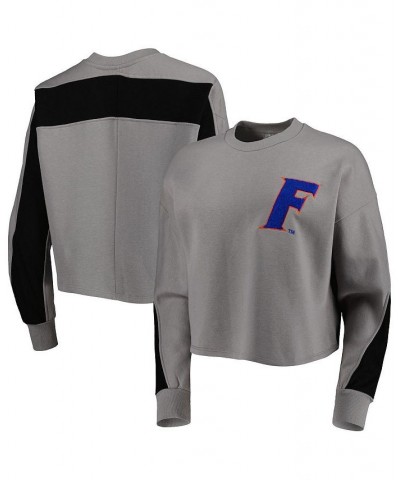 Women's Gray Florida Gators Back To Reality Colorblock Pullover Sweatshirt Gray $34.44 Sweatshirts