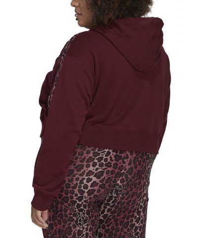 Plus Size Cotton Logo Long-Sleeve Hoodie Maroon/multicolor $21.19 Sweatshirts