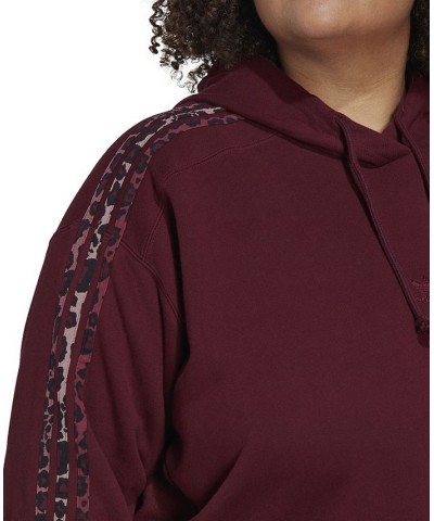 Plus Size Cotton Logo Long-Sleeve Hoodie Maroon/multicolor $21.19 Sweatshirts