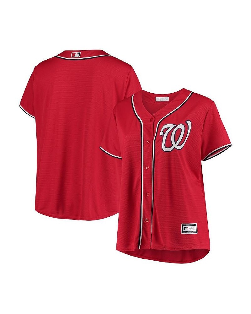 Women's Red Washington Nationals Plus Size Alternate Replica Team Jersey Red $36.90 Jersey