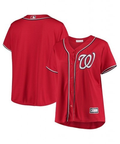 Women's Red Washington Nationals Plus Size Alternate Replica Team Jersey Red $36.90 Jersey