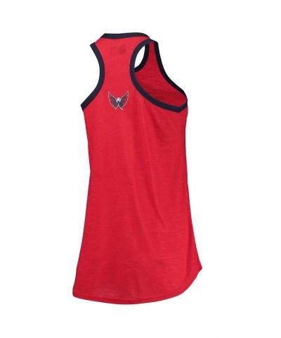 Women's Red Washington Capitals Showdown Slub Racerback Tank Top Red $14.35 Tops