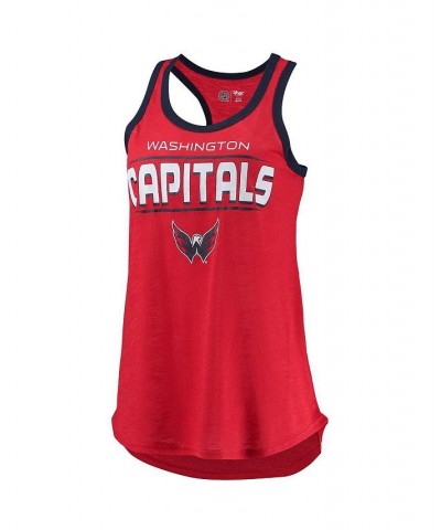 Women's Red Washington Capitals Showdown Slub Racerback Tank Top Red $14.35 Tops