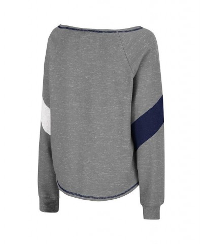 Women's Heathered Gray Penn State Nittany Lions Amped Chevron Stripe Raglan Boat Neck Pullover Sweatshirt Gray $31.85 Sweatsh...