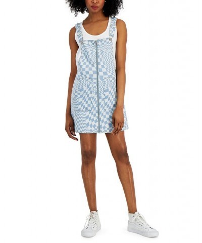 Juniors' Butterfly-Print Zip-Front Pinafore Vintage Check $31.86 Skirts