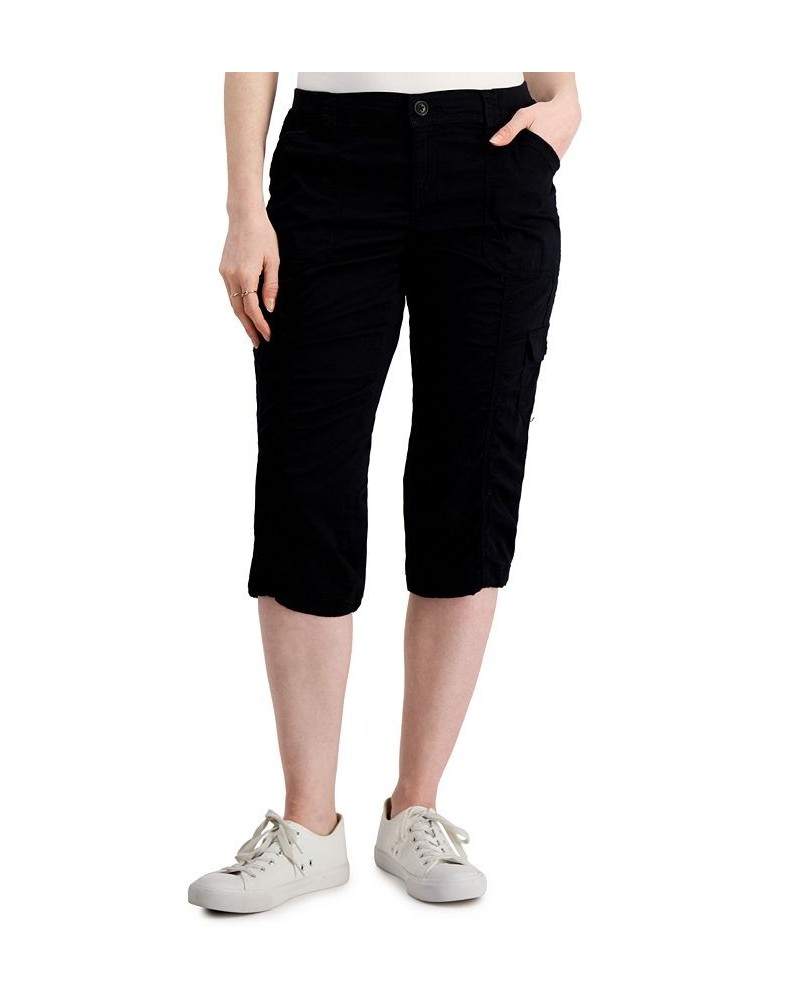 Women's Cargo Capri Pants Deep Black $13.39 Pants