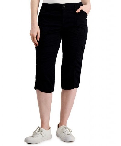 Women's Cargo Capri Pants Deep Black $13.39 Pants