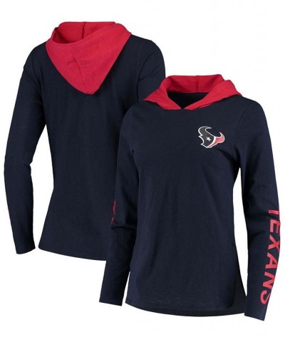 Women's Navy-Red Houston Texans Crossbar Pullover Hoodie Navy-Red $26.88 Sweatshirts