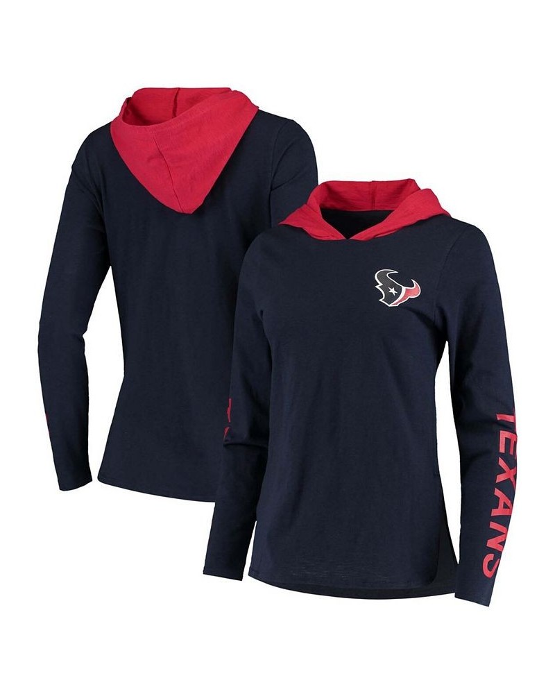 Women's Navy-Red Houston Texans Crossbar Pullover Hoodie Navy-Red $26.88 Sweatshirts