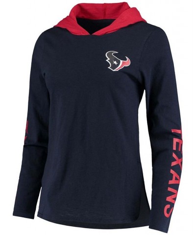 Women's Navy-Red Houston Texans Crossbar Pullover Hoodie Navy-Red $26.88 Sweatshirts