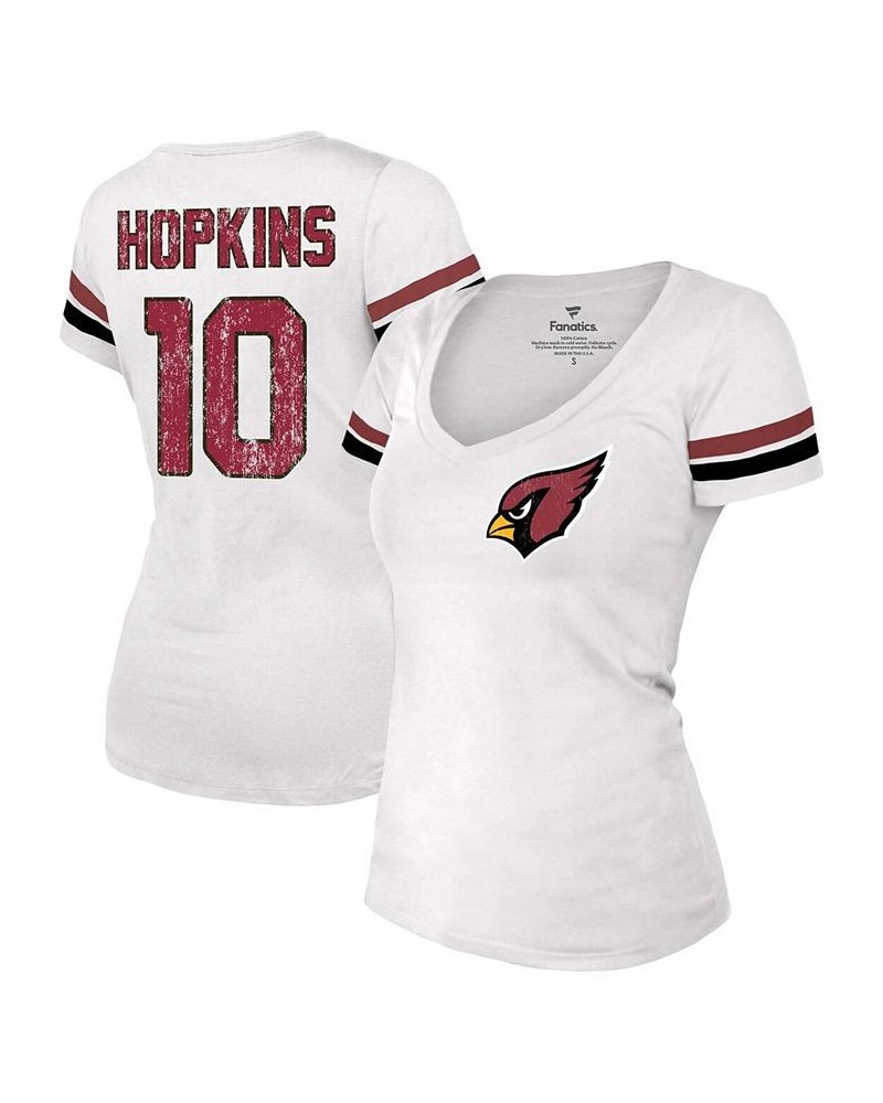 Women's Deandre Hopkins White Arizona Cardinals Name Number V-Neck T-shirt White $33.79 Tops