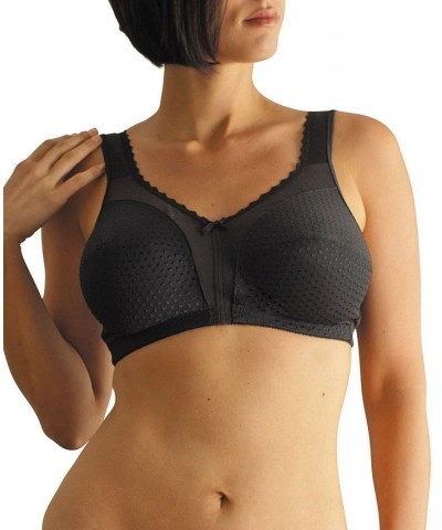 Women's Soft Cup Full Coverage Wireless Bra Black $25.65 Bras