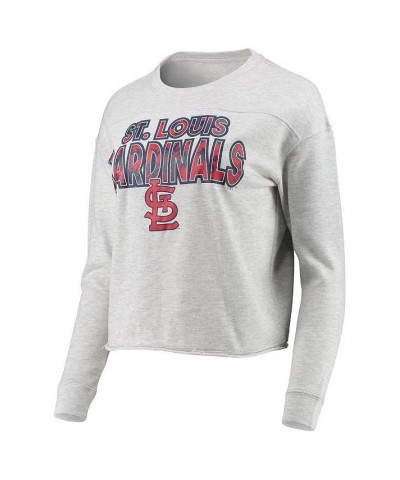 Women's Heathered Gray St. Louis Cardinals Crossfield Long Sleeve T-shirt and Shorts Sleep Set Heathered Gray $29.76 Pajama