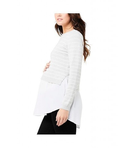 Sia Nursing Knit Dusty Pink / White Silver $42.48 Sweaters