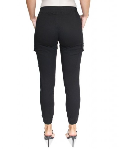 Crave Fame Women's Double-Button Cargo Jogger Pants Black $16.20 Pants