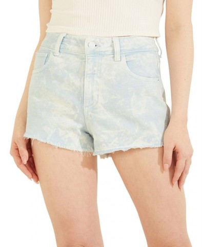 Women's Acid-Washed Denim Mom Shorts Agua Acid Wash $54.45 Shorts