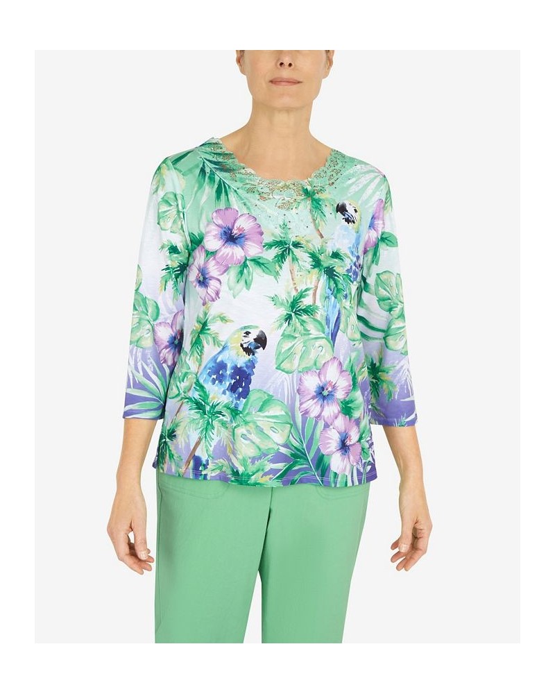 Petite Parrot Tropical Top Multi $36.14 Tops