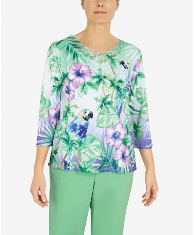 Petite Parrot Tropical Top Multi $36.14 Tops