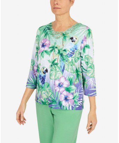 Petite Parrot Tropical Top Multi $36.14 Tops