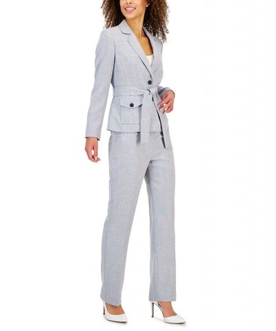 Women's Belted Safari Jacket Pantsuit Regular & Petite Sizes Multi $93.50 Suits