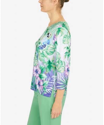 Petite Parrot Tropical Top Multi $36.14 Tops