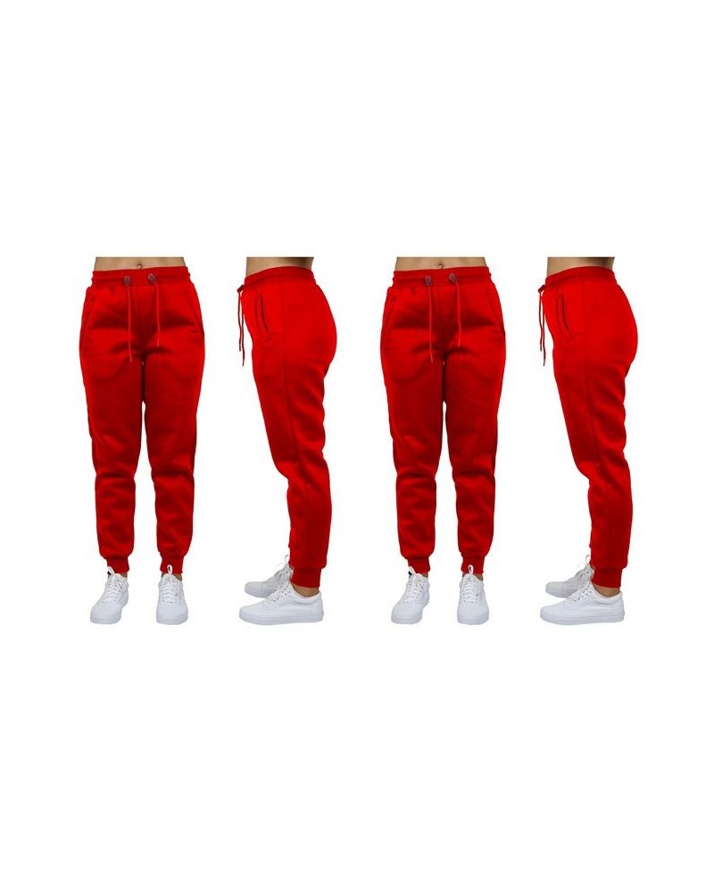 Women's Loose Fit Fleece Jogger Sweatpants Pack of 2 Red $27.00 Pants