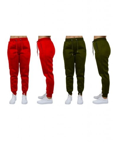 Women's Loose Fit Fleece Jogger Sweatpants Pack of 2 Red $27.00 Pants