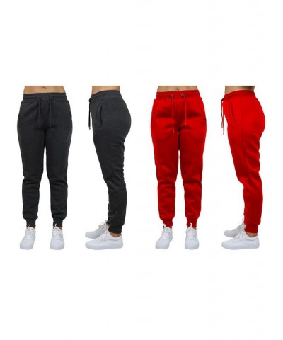 Women's Loose Fit Fleece Jogger Sweatpants Pack of 2 Red $27.00 Pants