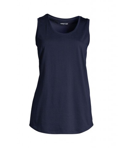 Women's Plus Size Supima Cotton Scoop Neck Tunic Tank Top Radiant navy $20.19 Tops