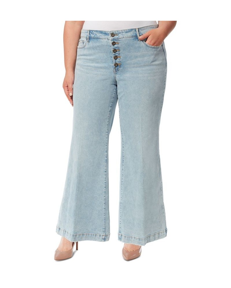 Trendy Plus Size True Love Wide-Leg Trouser Jeans Carry On $47.09 Jeans