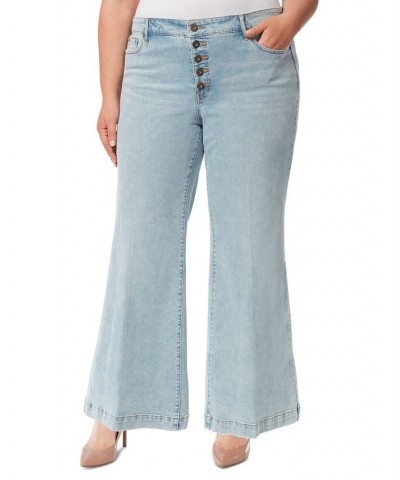 Trendy Plus Size True Love Wide-Leg Trouser Jeans Carry On $47.09 Jeans