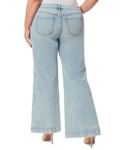 Trendy Plus Size True Love Wide-Leg Trouser Jeans Carry On $47.09 Jeans